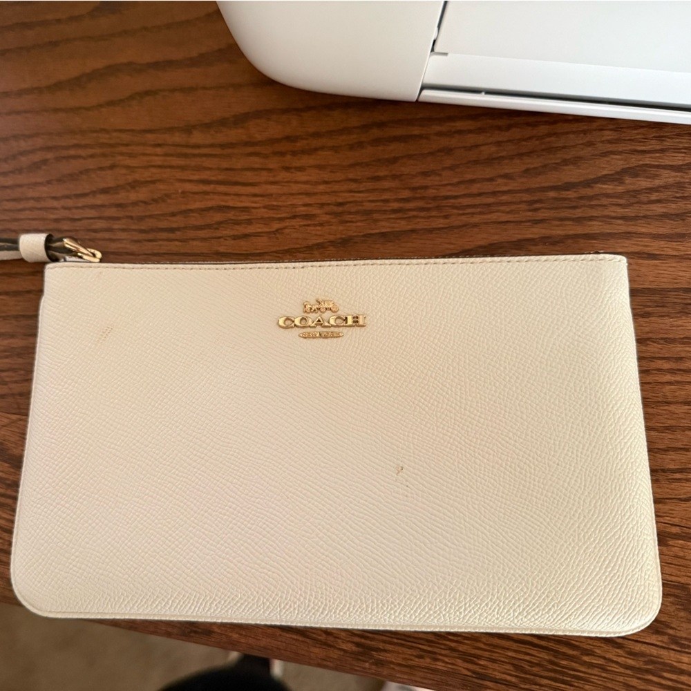 Coach Ivory Leather Wristlet